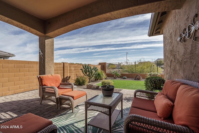 view of patio / terrace featuring outdoor lounge area