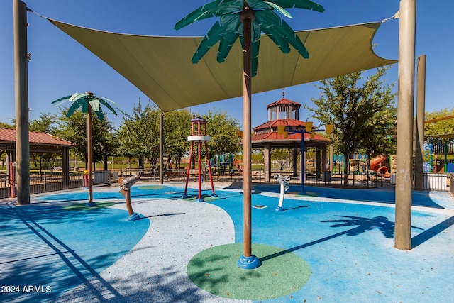 view of playground with a gazebo