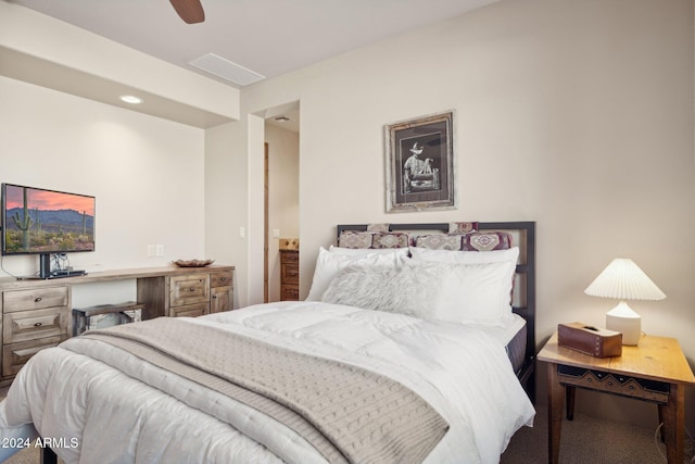 bedroom featuring ceiling fan