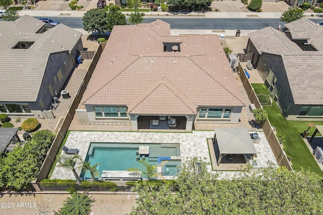 22255 E Quintero Rd, Queen Creek, AZ 85142 - aerial perspective of suburban area with a pool