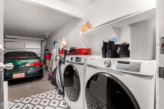 laundry room featuring washer and dryer