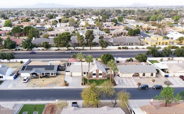 aerial view with a residential view