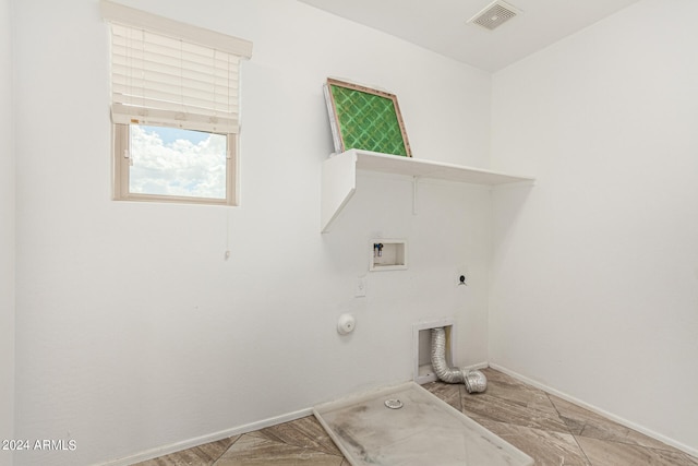 laundry area with washer hookup, electric dryer hookup, and gas dryer hookup