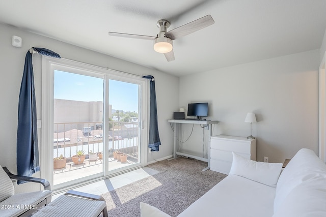 17 E Ruth Ave Unit 303, Phoenix, AZ 85020 - carpeted living room featuring ceiling fan and baseboards