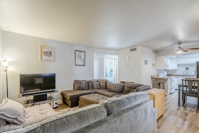 17 E Ruth Ave Unit 303, Phoenix, AZ 85020 - living room featuring light wood-style floors and ceiling fan