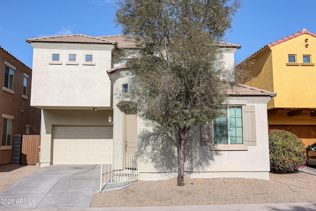 view of front of property featuring a garage