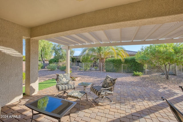 view of patio / terrace with a pergola