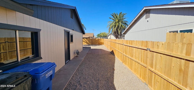 view of property exterior featuring a patio