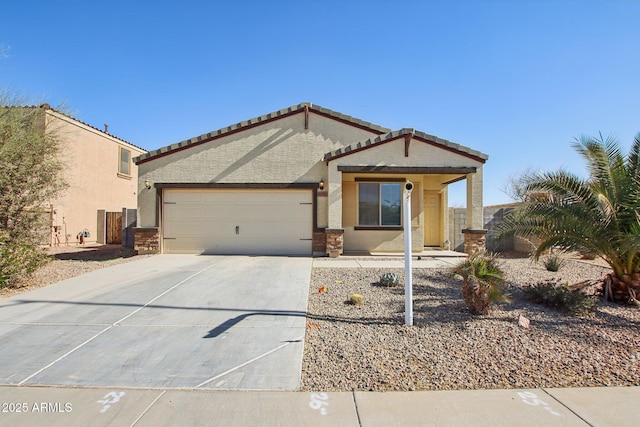 view of front of home with a garage