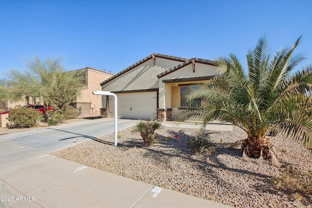 view of front of home with a garage