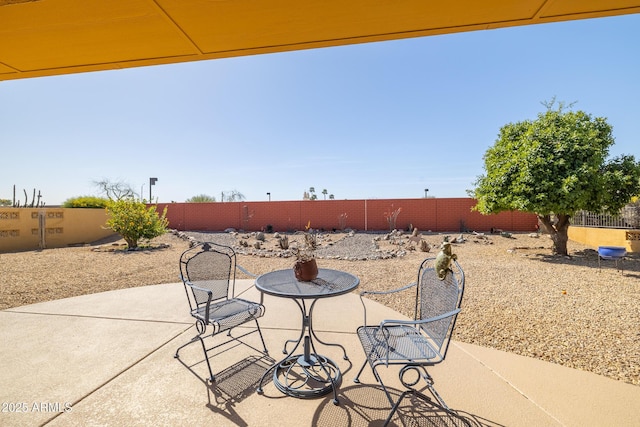 view of patio with a fenced backyard