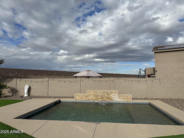 view of pool with a fenced backyard and a fenced in pool