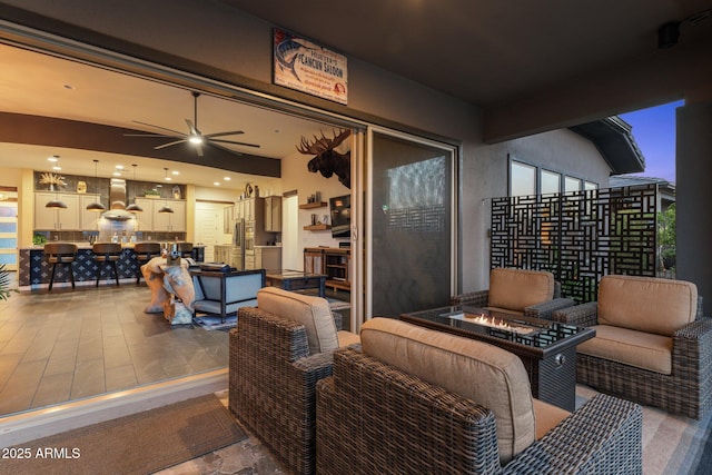 view of patio featuring an outdoor hangout area