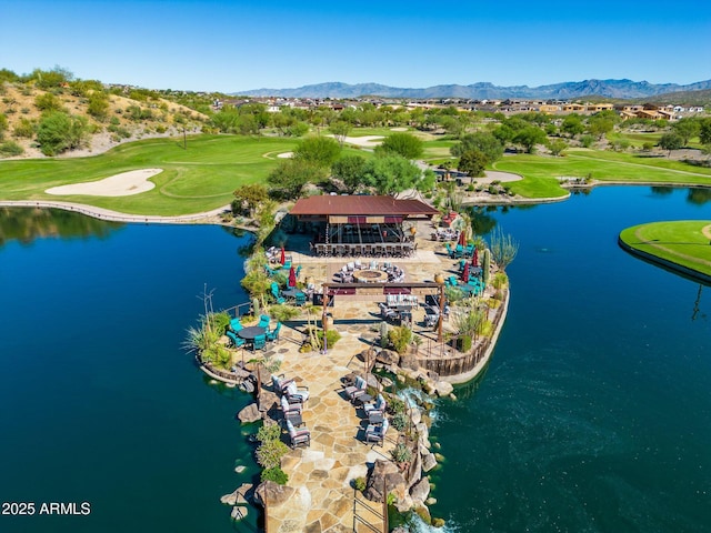 3254 Buckaroo Ct, Wickenburg, AZ 85390 - birds eye view of property featuring view of golf course and a water and mountain view