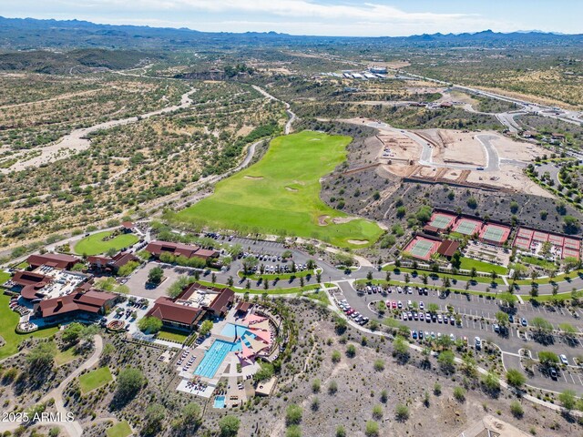3254 Buckaroo Ct, Wickenburg, AZ 85390 - drone / aerial view featuring a mountain view and view of golf course