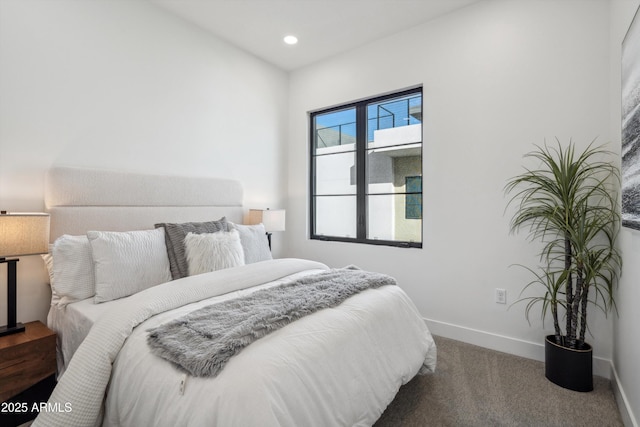 bedroom featuring carpet