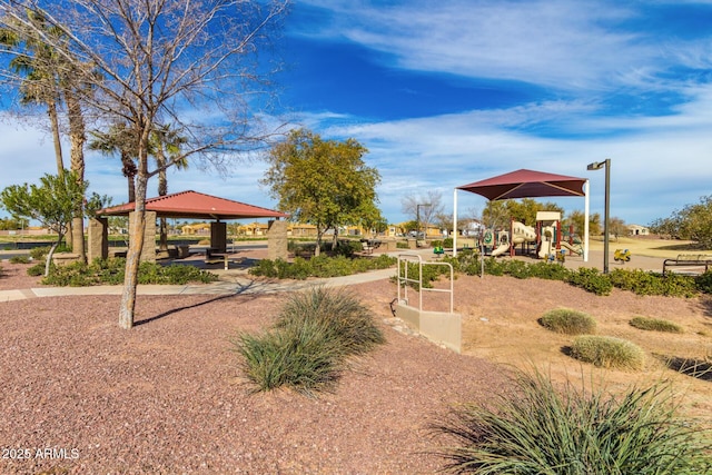 communal playground with a gazebo