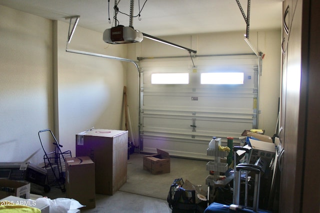 garage featuring a garage door opener