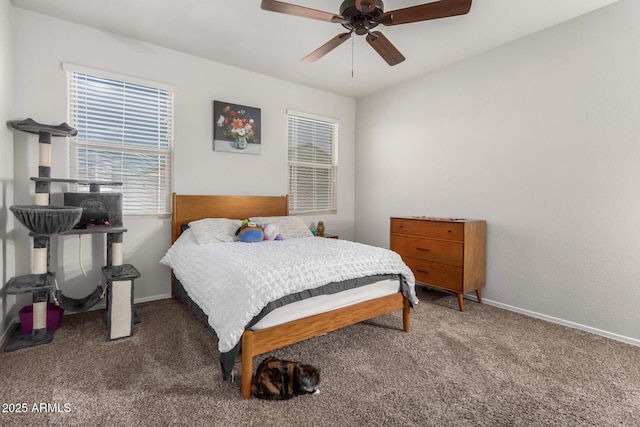 4556 E Gagarinite Ln, San Tan Valley, AZ 85143 - carpeted bedroom with a ceiling fan, baseboards, and multiple windows