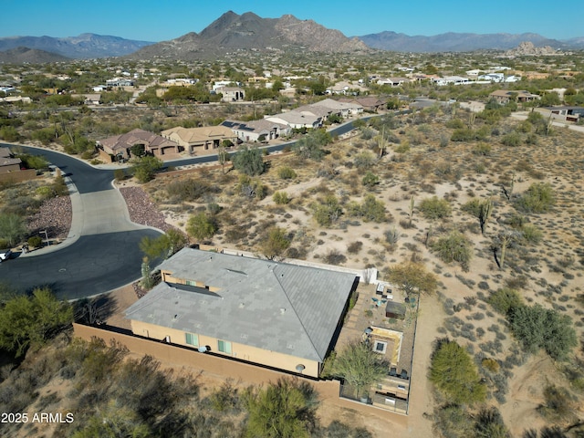 bird's eye view with a mountain view