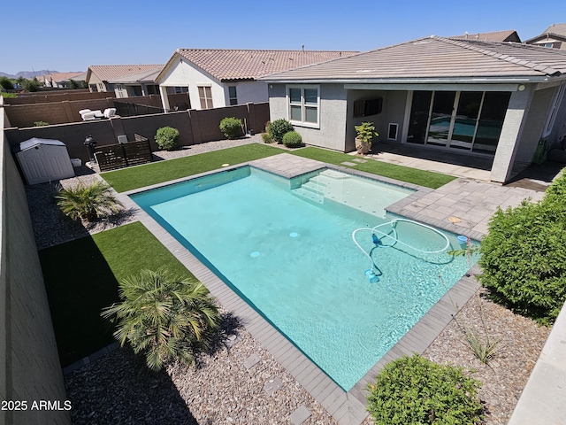 18871 S 209th Way, Queen Creek, AZ 85142 - view of swimming pool featuring a fenced backyard and a patio