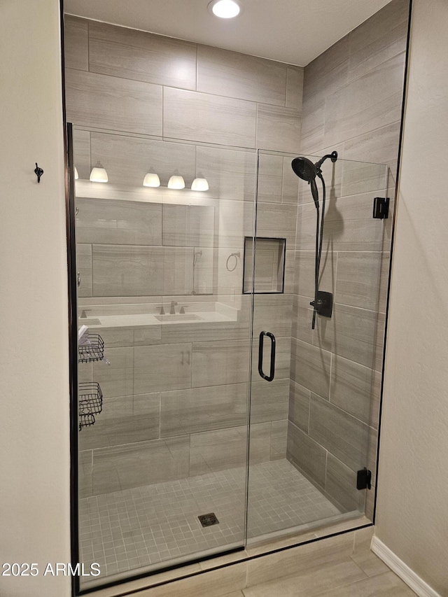 18871 S 209th Way, Queen Creek, AZ 85142 - bathroom featuring a shower stall and recessed lighting
