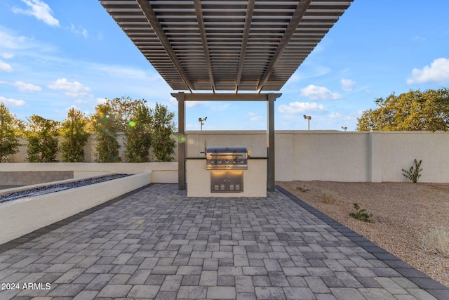 view of patio featuring area for grilling and grilling area