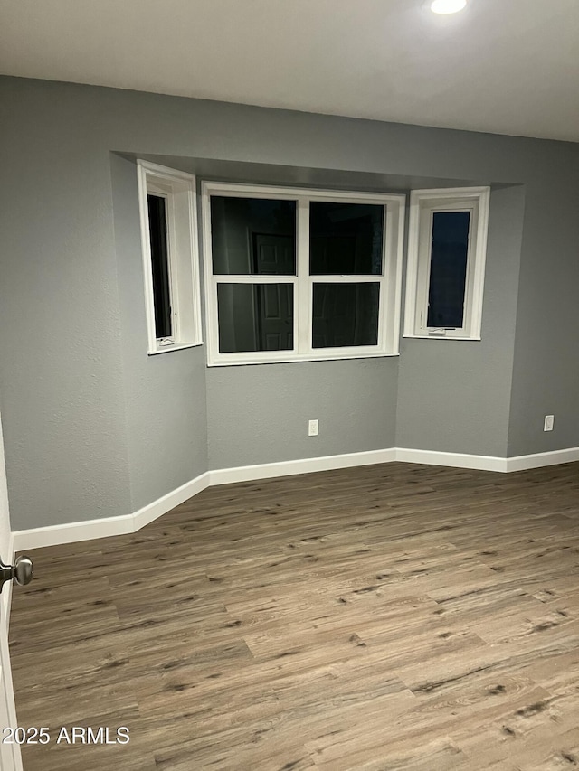 empty room featuring wood-type flooring