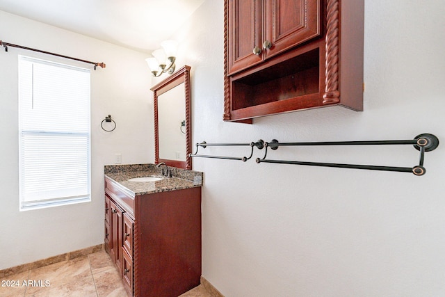 16410 S 46th Pl, Phoenix, AZ 85048 - bathroom featuring baseboards, tile patterned floors, a wealth of natural light, and vanity