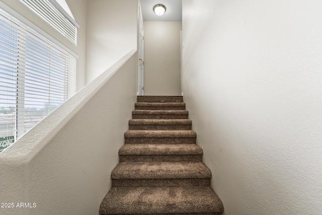 stairway featuring a wealth of natural light