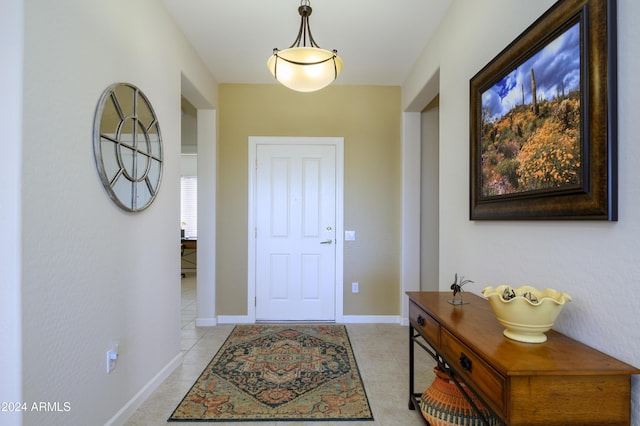 view of tiled entrance foyer