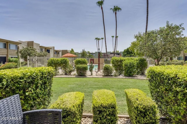 view of yard with fence