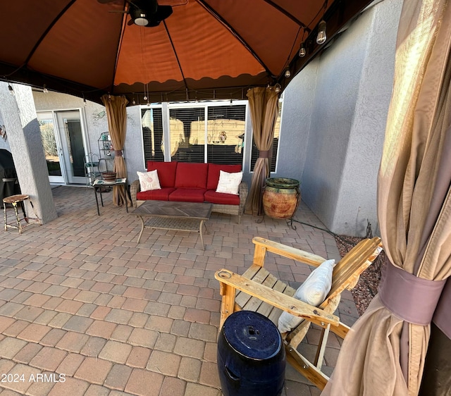 view of patio / terrace featuring a gazebo