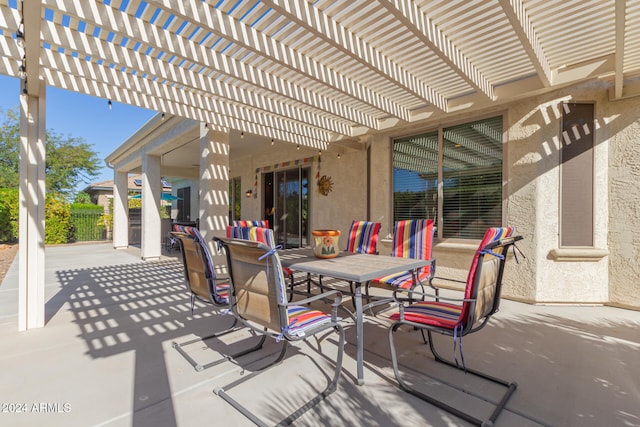 view of patio / terrace featuring a pergola