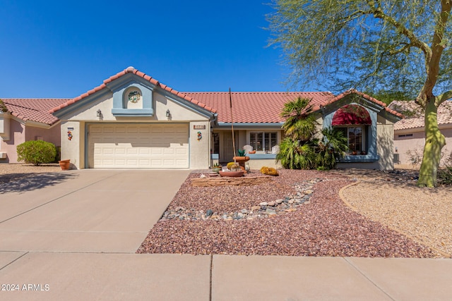 view of front of house with a garage