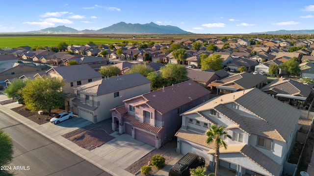 aerial view with a mountain view