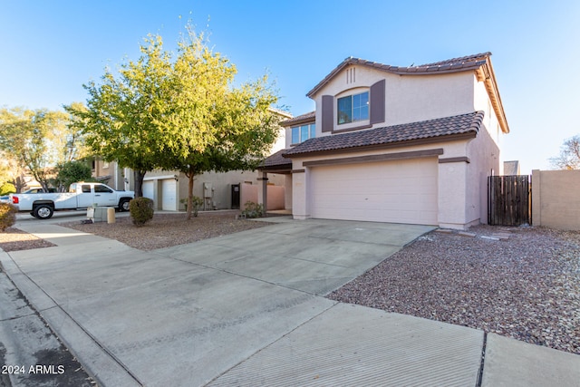 view of front of house with a garage