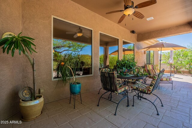5336 E Gloria Ln, Cave Creek, AZ 85331 - view of patio featuring ceiling fan and outdoor dining area