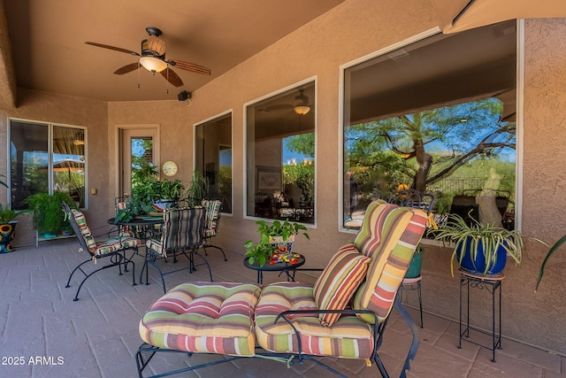 5336 E Gloria Ln, Cave Creek, AZ 85331 - view of patio featuring ceiling fan and outdoor dining area