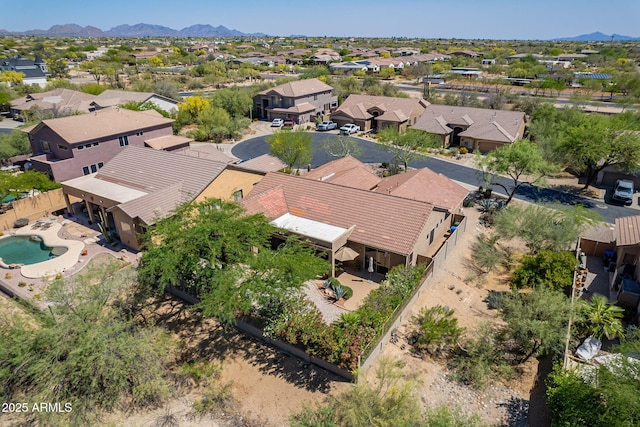 5336 E Gloria Ln, Cave Creek, AZ 85331 - aerial view of residential area with a pool and mountains