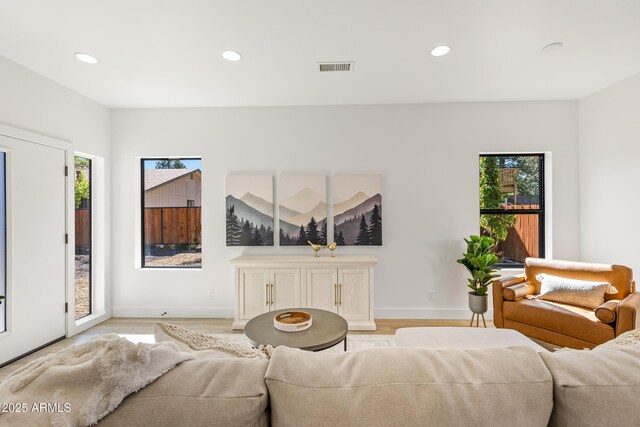 302 W Oak Ave Unit 2, Flagstaff, AZ 86001 - living room with recessed lighting, light wood-style floors, and baseboards