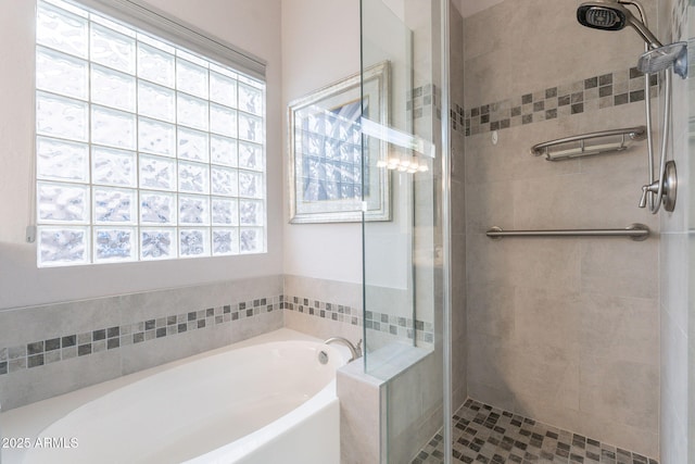 3055 N Red Mtn Unit 122, Mesa, AZ 85207 - bathroom with a stall shower and a garden tub