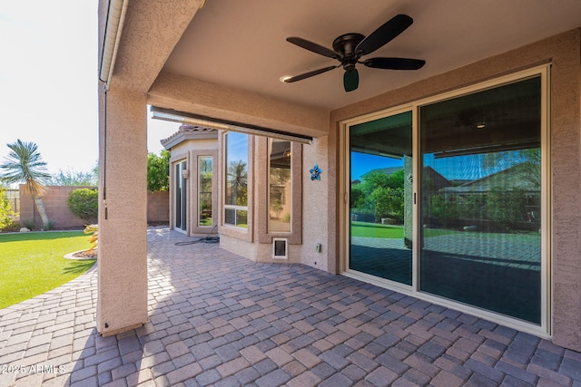 3055 N Red Mtn Unit 122, Mesa, AZ 85207 - view of patio / terrace featuring ceiling fan