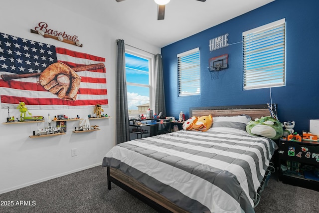 22501 E Indiana Ave, Queen Creek, AZ 85142 - carpeted bedroom featuring ceiling fan