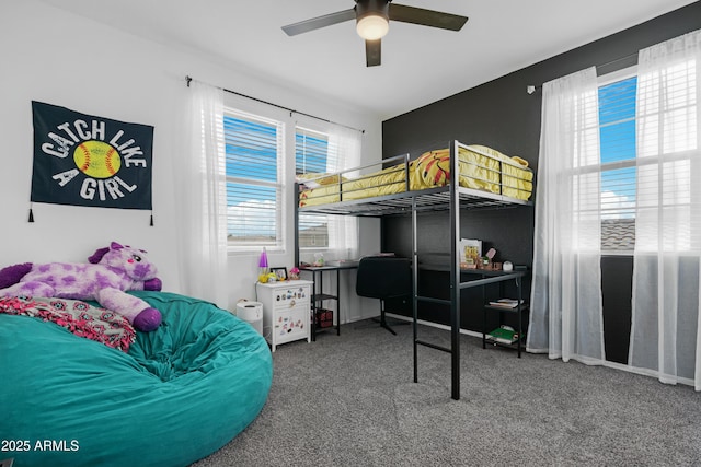 22501 E Indiana Ave, Queen Creek, AZ 85142 - bedroom with ceiling fan and carpet floors