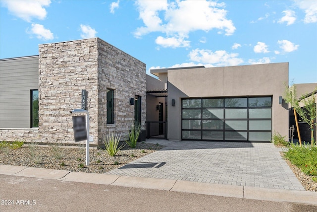 contemporary house with a garage