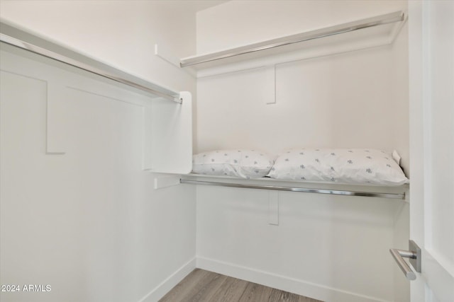 spacious closet with light wood-type flooring