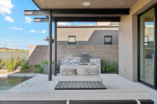 view of patio featuring area for grilling