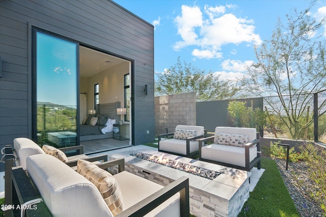 view of patio with outdoor lounge area