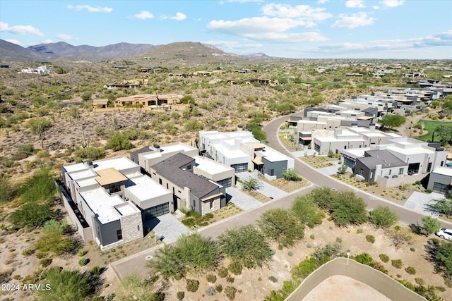 drone / aerial view with a mountain view